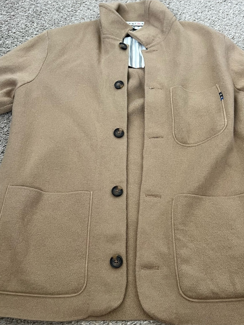 Scotch & Soda Men's Wool Blnd Light Brown Button-Up Cardigan Size Small - Picture 4 of 12